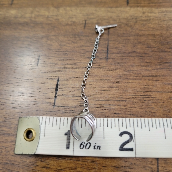 Piercing Pagoda 5 Layer Cuff SS 925 Pierced W CZ Stud - Picture 6 of 10